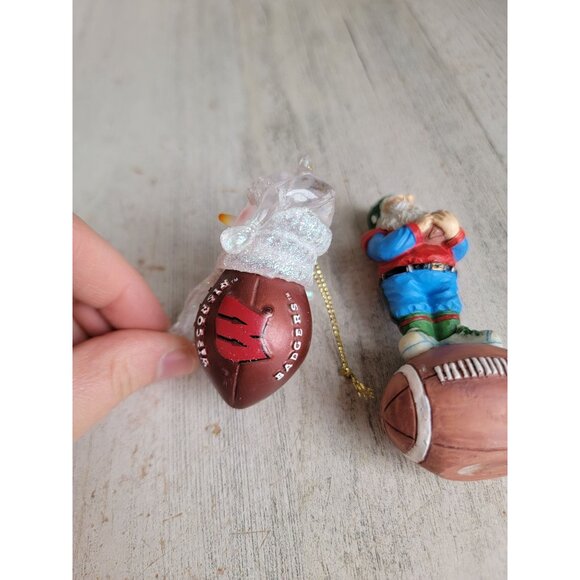 Wisconsin badgers football Snowman ornament Xmas santa figure - Picture 5 of 8